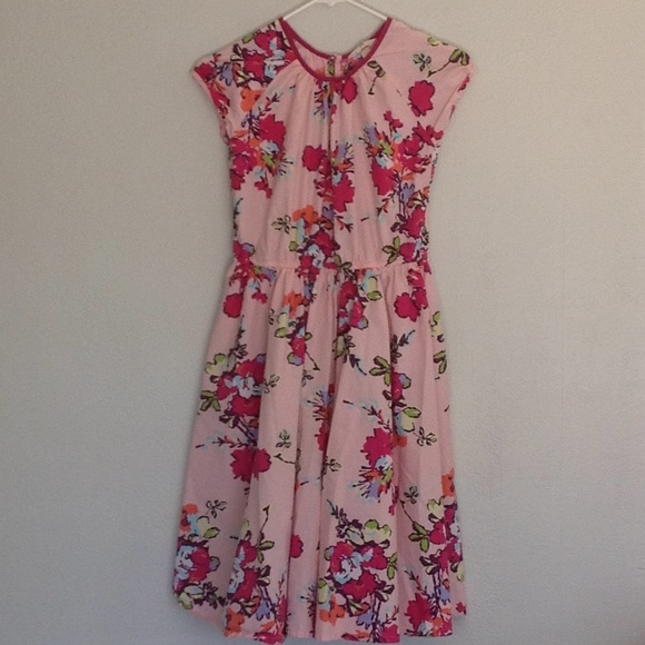 Lands End Girls Floral Dress 